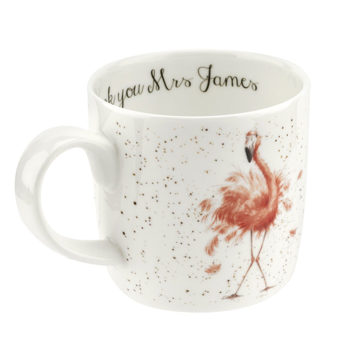 Personalised Royal Worcester Wrendale Designs Pink Ladies (Flamingos) Mug