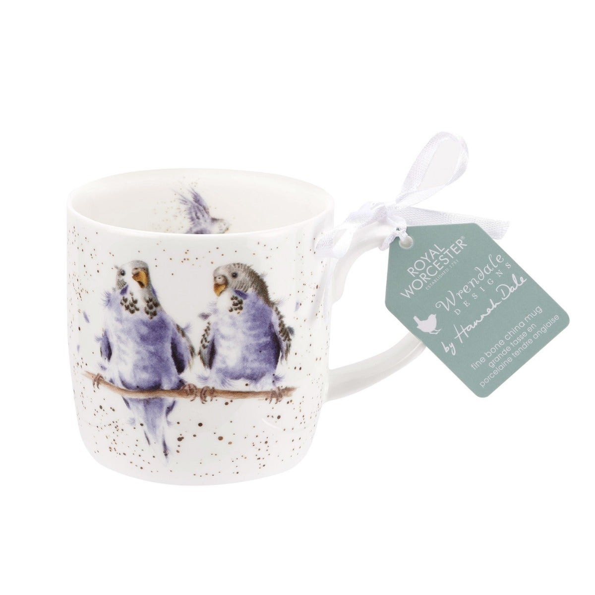 Royal Worcester Wrendale Designs Date Night Budgie Fine Bone China Mug