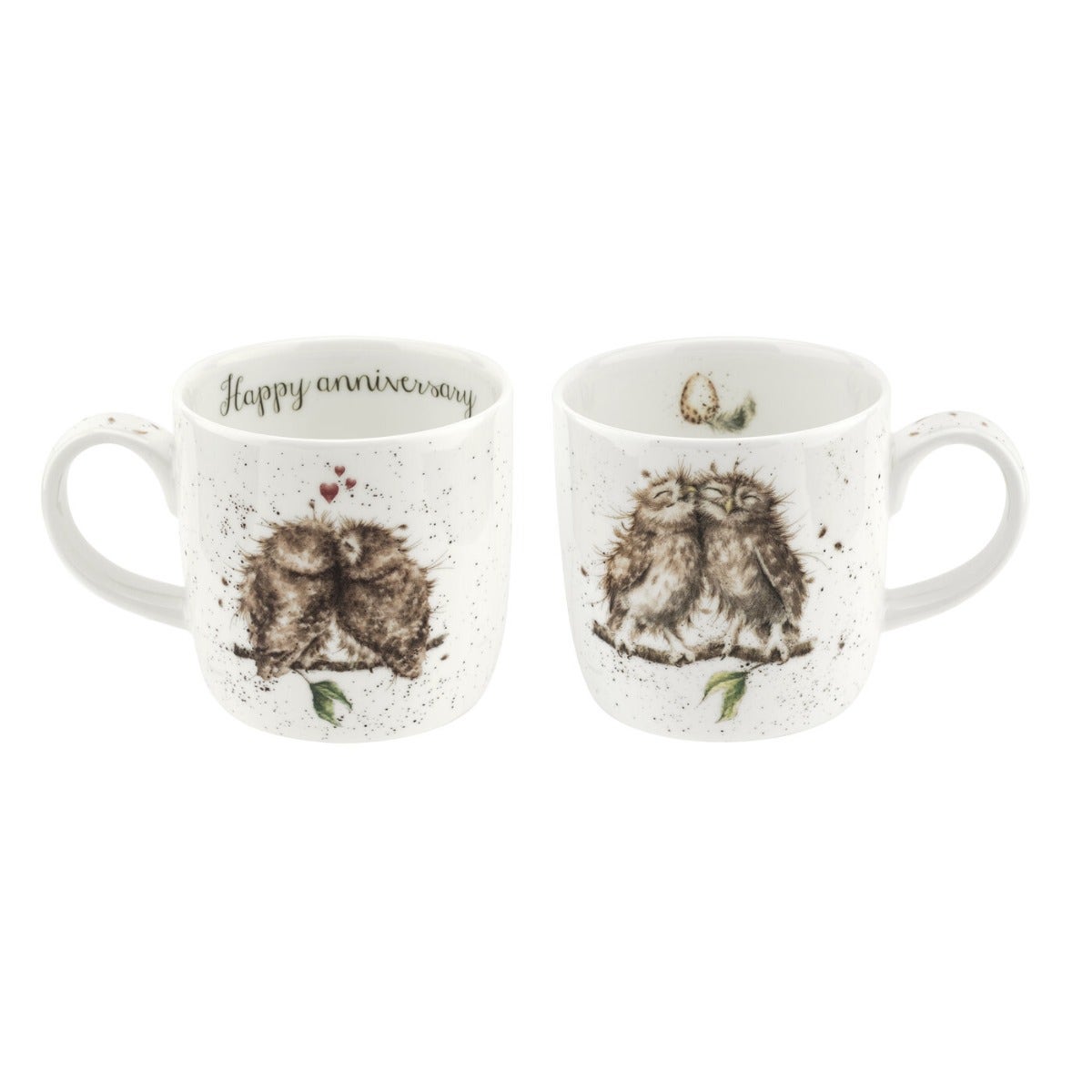 Personalised Royal Worcester Wrendale Designs Birds of a Feather (Owl) Mug