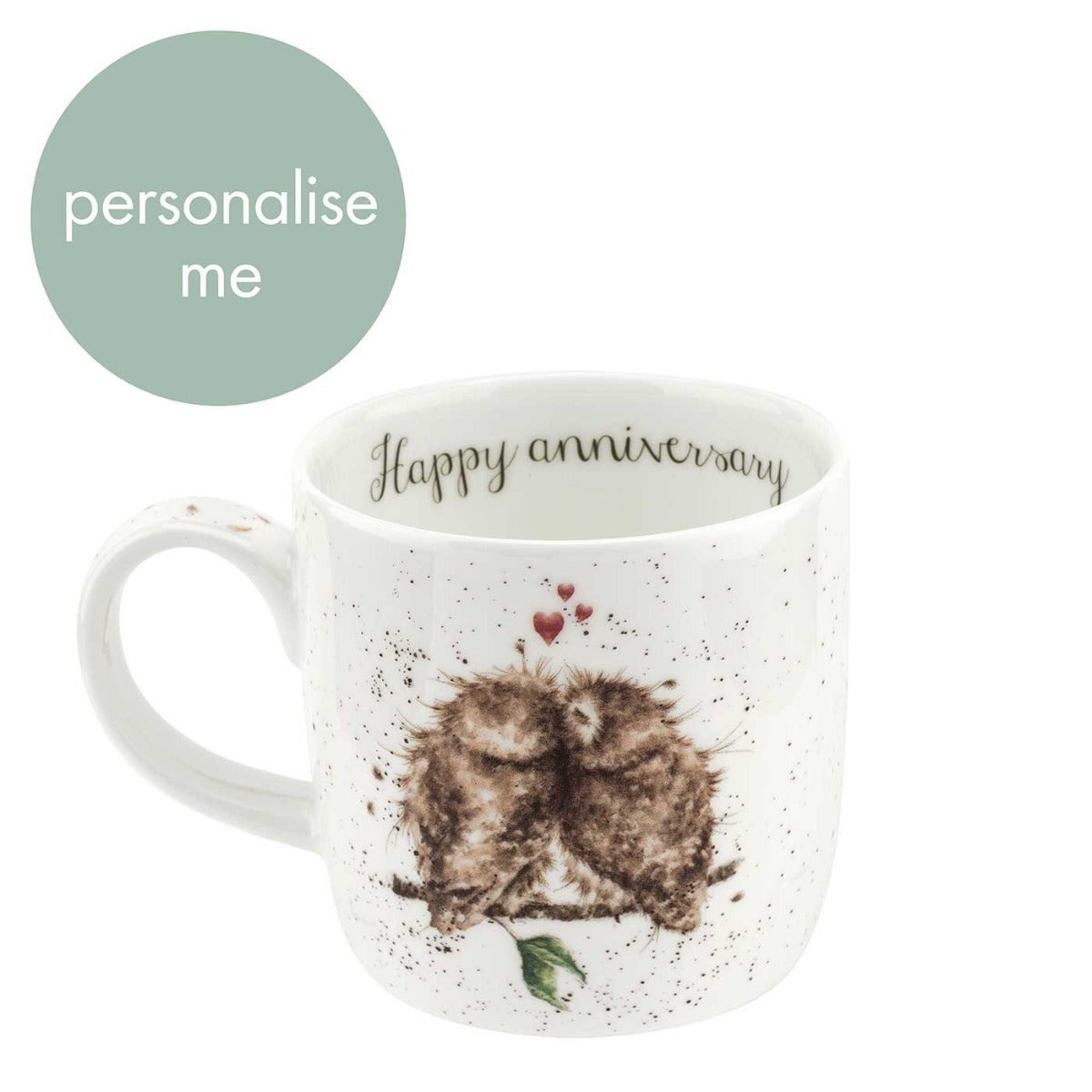 Personalised Royal Worcester Wrendale Designs Birds of a Feather (Owl) Mug