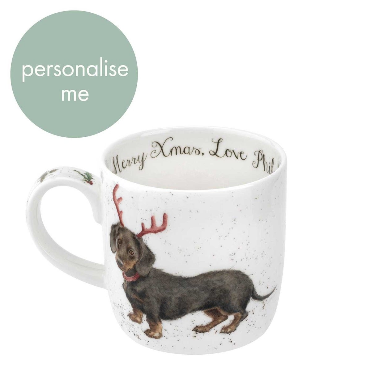 Wrendale Designs Personalised Dachshund Mug