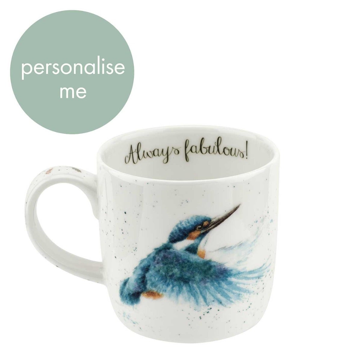Personalised Royal Worcester Wrendale Designs King of the River (Kingfisher) Mug