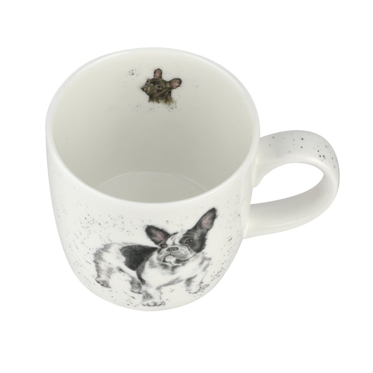 Royal Worcester Wrendale Designs Set of 6 Frenchie Fine Bone China Mugs