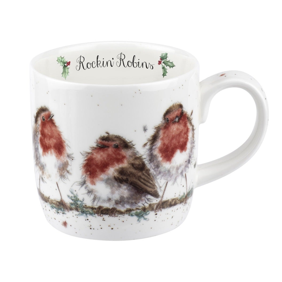 Royal Worcester Wrendale Designs Rockin Robins Fine Bone China Mug