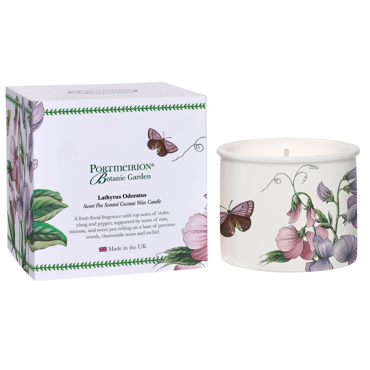 Botanic Garden Sweet Pea Ceramic Candle