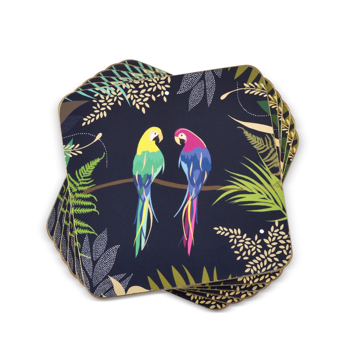 Sara Miller London Portmeirion Parrot Coasters Set of 6 