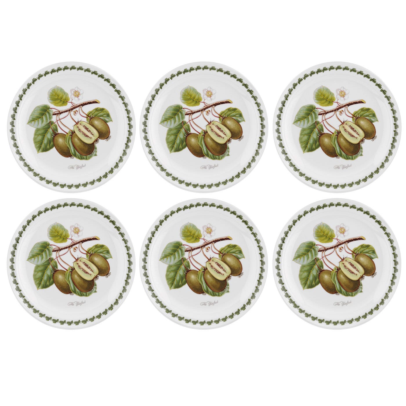 Portmeirion Pomona Kiwi 10 Inch Plate Set of 6