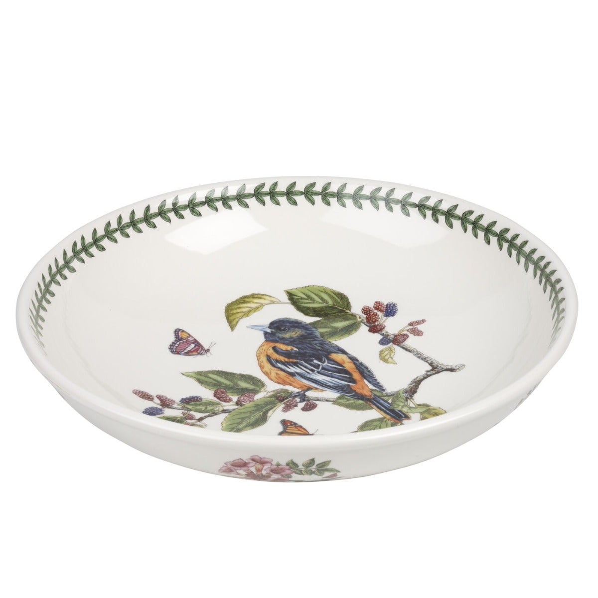 Seconds Portmeirion Botanic Garden Birds 13 inch Low Bowl - No Guarantee of Bird Design