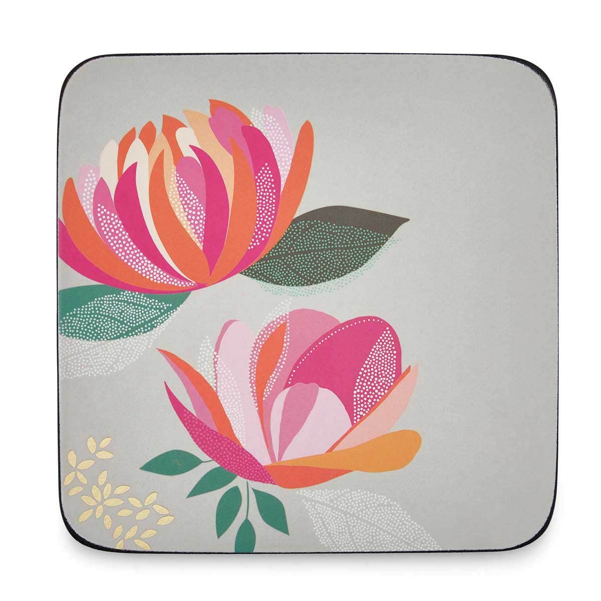 Sara Miller London Peony Coasters Set of 6 Grey