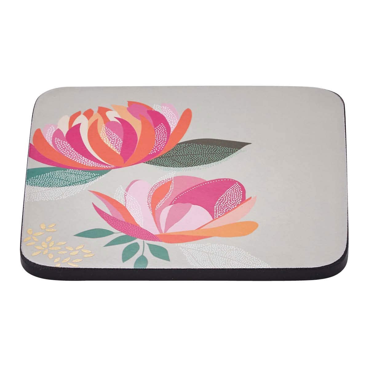 Sara Miller London Peony Coasters Set of 6 Grey