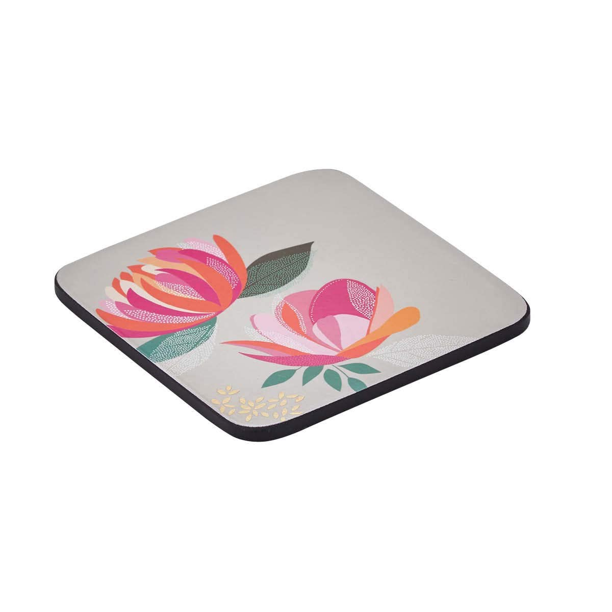 Sara Miller London Peony Coasters Set of 6 Grey