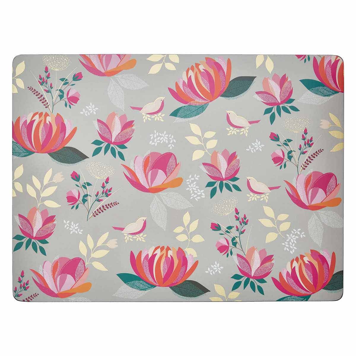 Sara Miller London Peony Large Placemats Set of 4 Grey