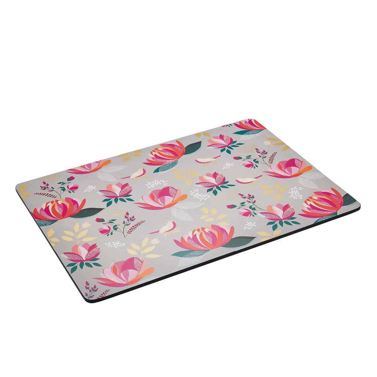 Sara Miller London Peony Large Placemats Set of 4 Grey