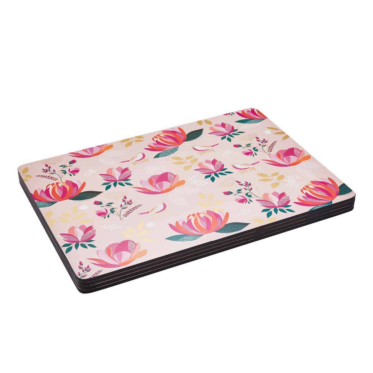 Sara Miller London Peony Large Placemats Set of 4 Pink