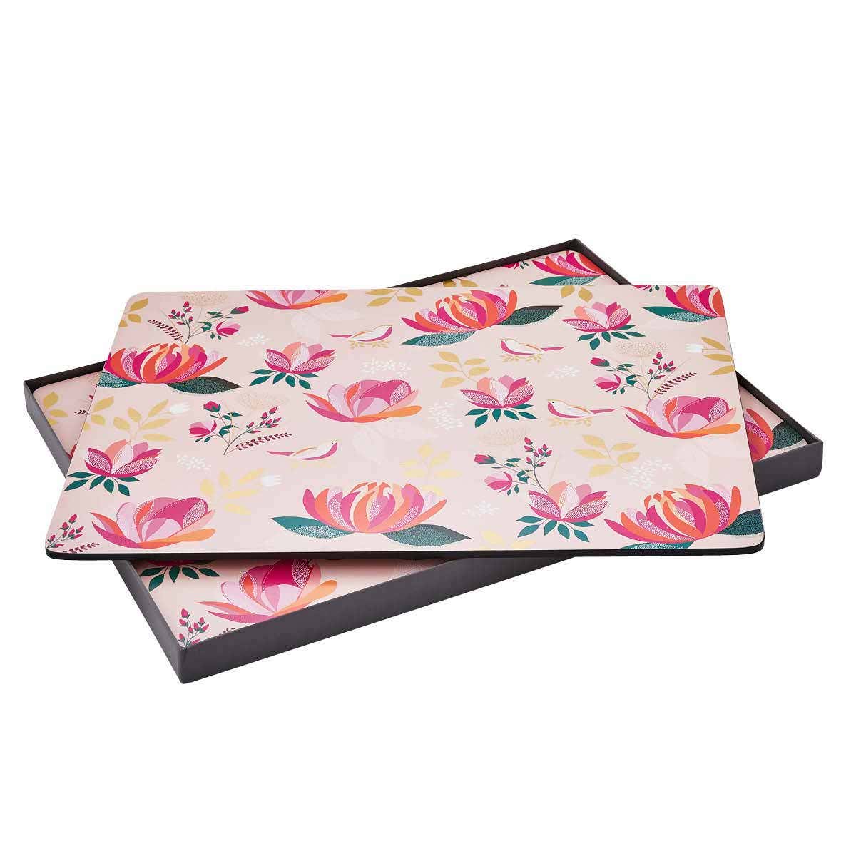 Sara Miller London Peony Large Placemats Set of 4 Pink