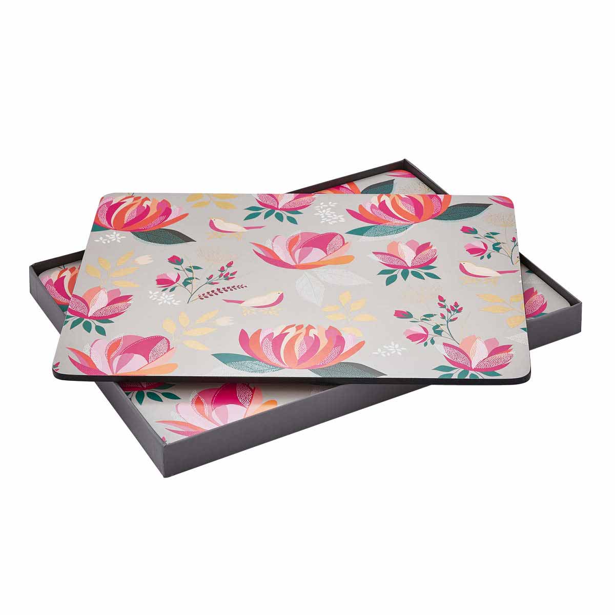 Sara Miller London Peony Placemats Set of 4 Grey