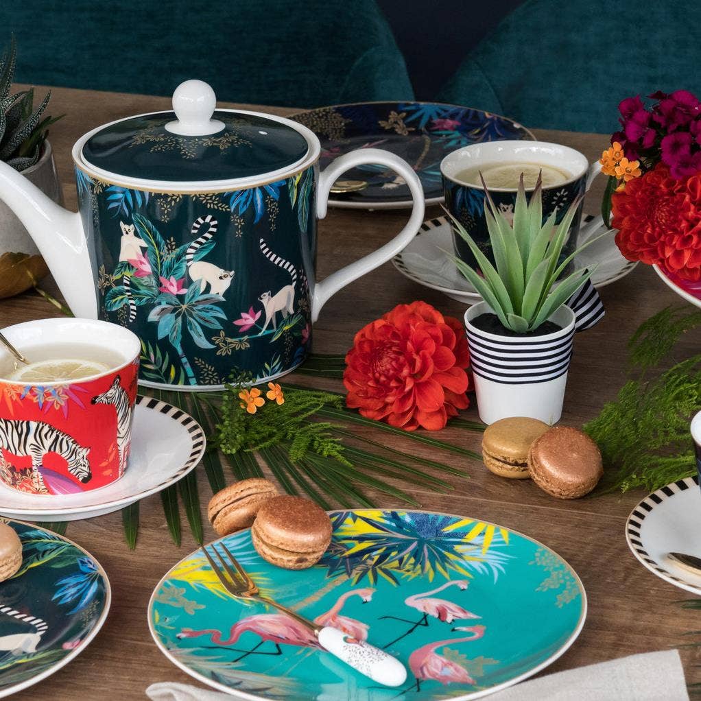 Sara Miller London Portmeirion Tahiti Cake Stand Zebra