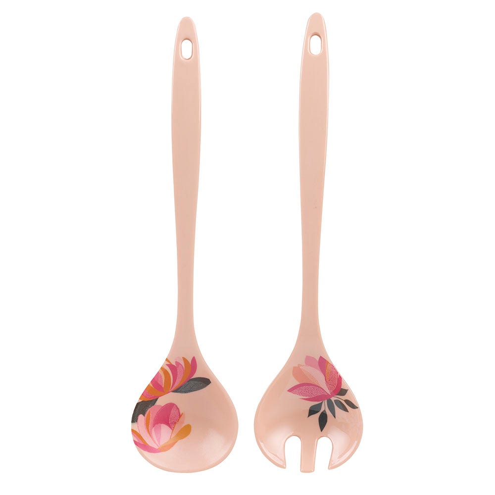 Sara Miller London Peony Collection Melamine 11 Inch Salad Servers S/2