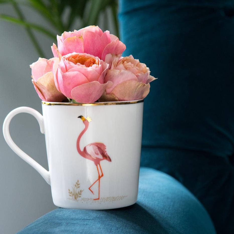 Sara Miller London Portmeirion PIccadilly Mug - Flamboyant Flamingo