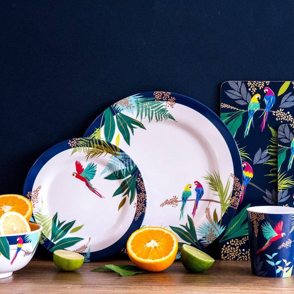 Sara Miller London Portmeirion The Parrot Melamine Side Plates Set of 4