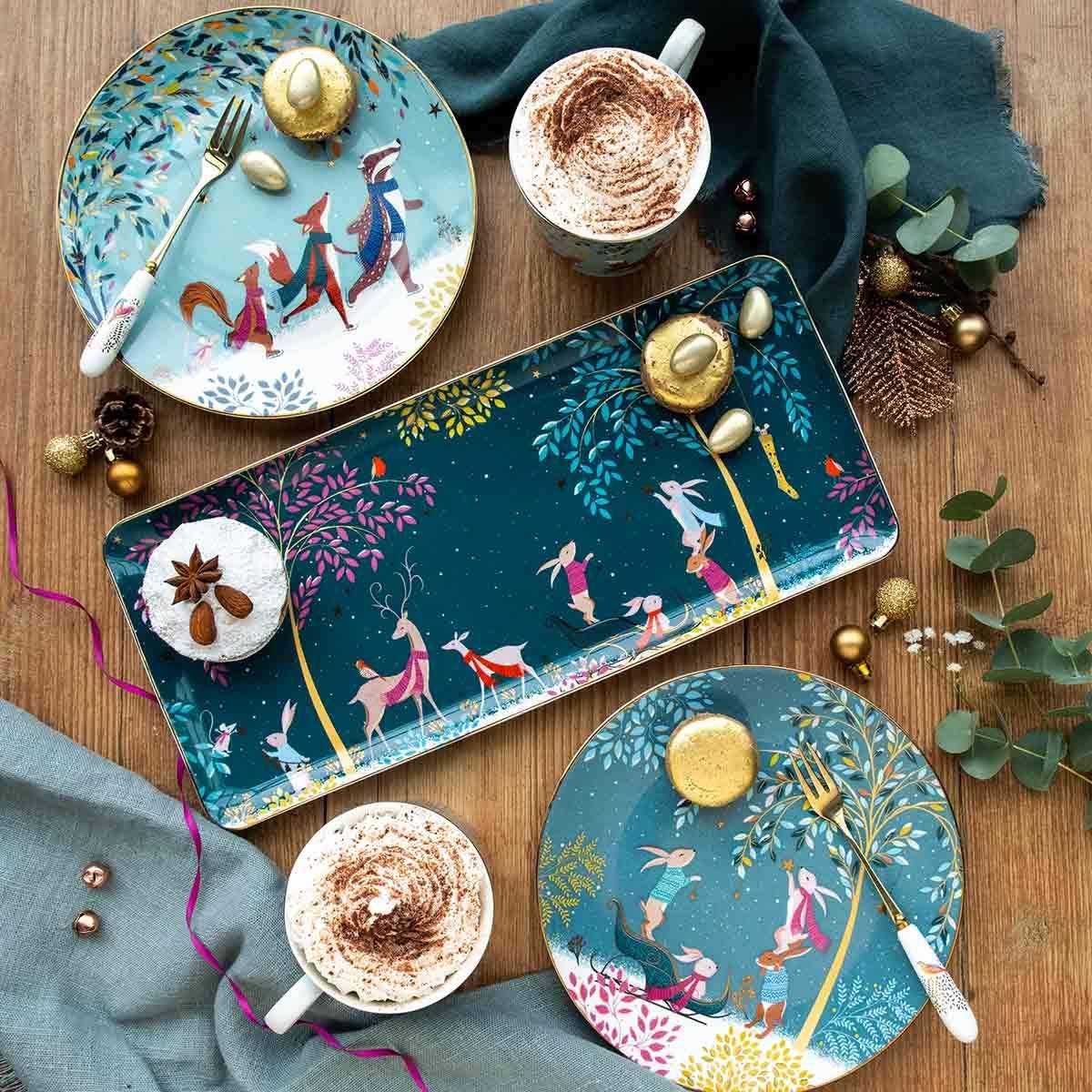 Woodland Tales Mug & Tray Set, French Blue