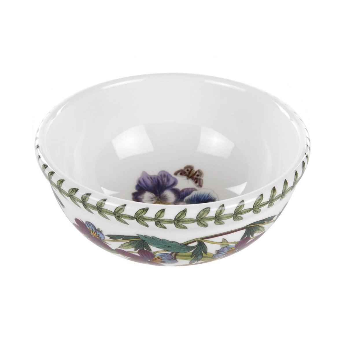 Seconds Portmeirion Botanic Garden Set Of 6 5 Inch Fruit Salad Bowls - Pansy