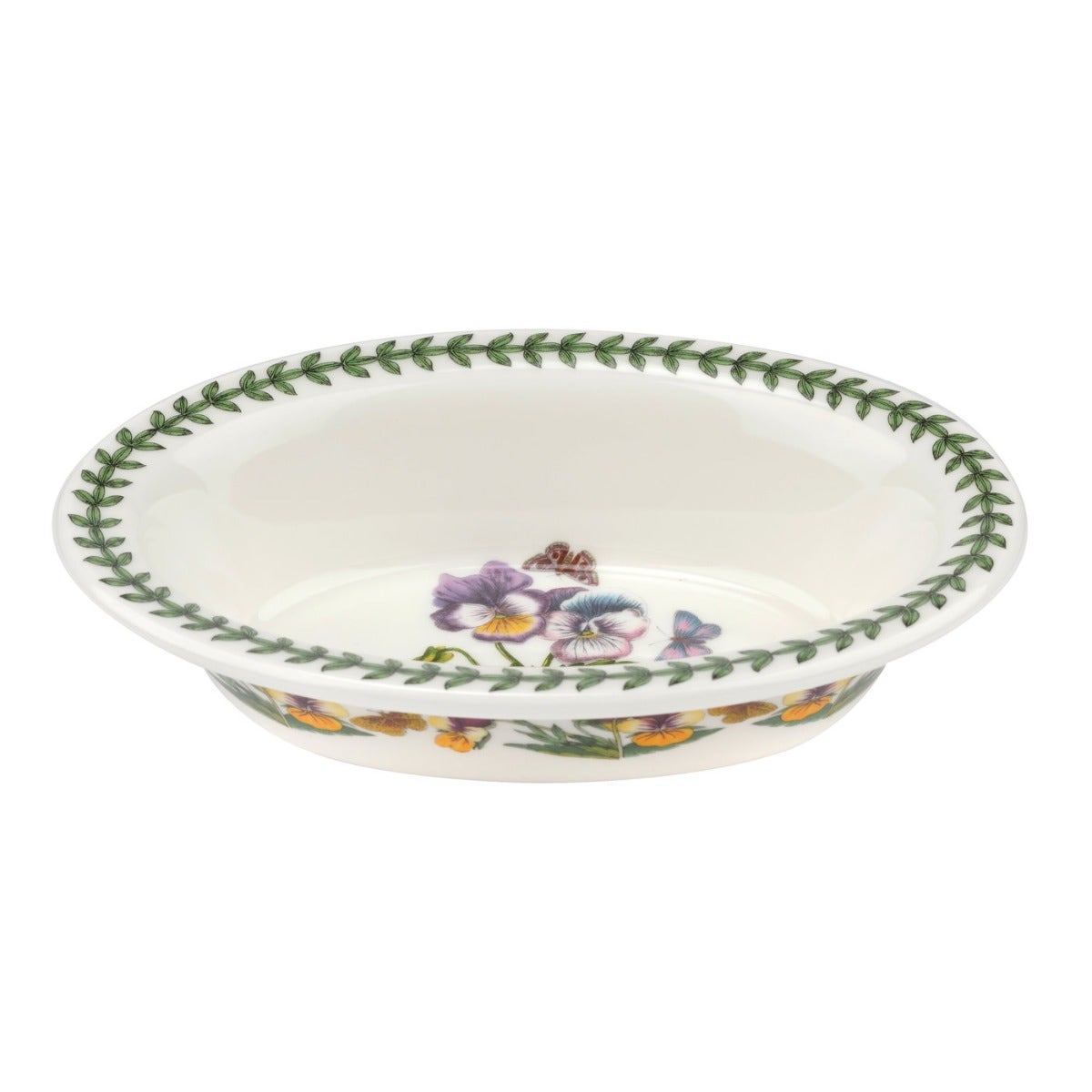 Seconds Portmeirion Botanic Garden 8 Inch Oval Pie Dish - Pansy