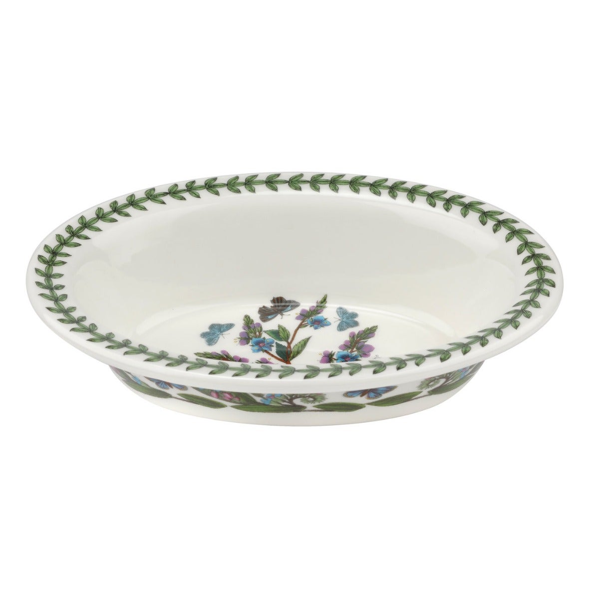 Seconds Portmeirion Botanic Garden 8 Inch Oval Pie Dish - Forget Me Not