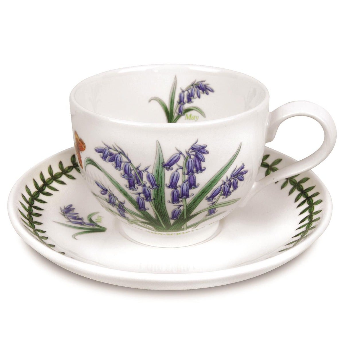 Seconds Portmeirion Botanic Garden Flower of the Month Teacup and Saucer - May