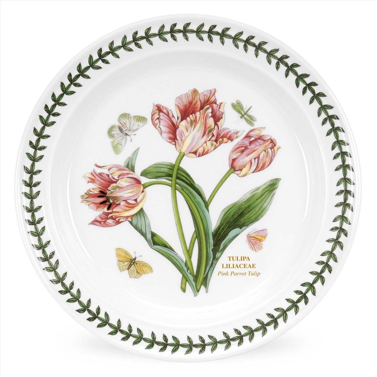 Seconds Portmeirion Botanic Garden Set Of 6 10 Inch Plates - Pink Parrot Tulip