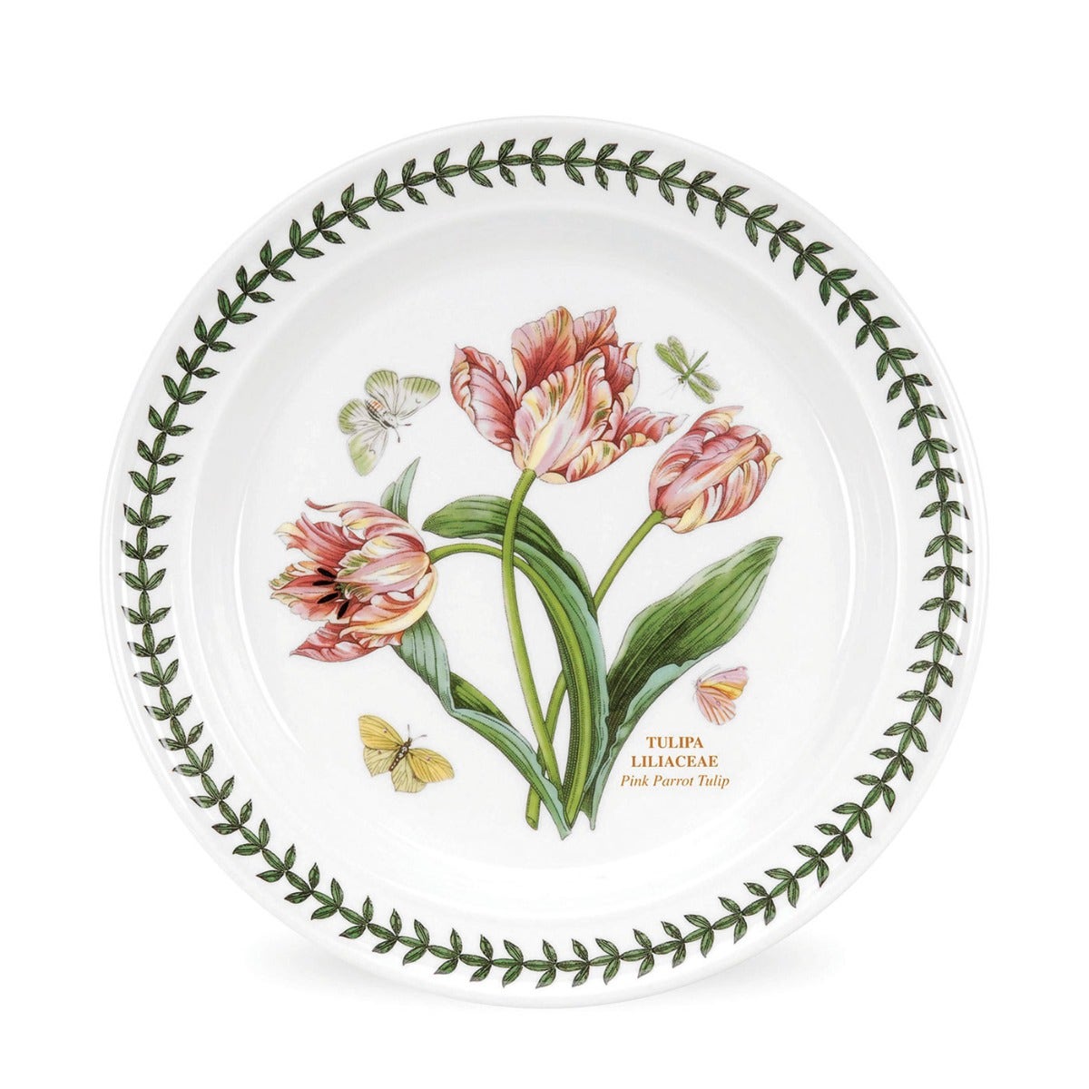 Seconds Portmeirion Botanic Garden  Set Of 6 8 Inch Plates - Pink Parrot Tulip