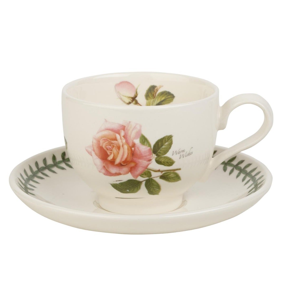 Seconds Portmeirion Botanic Roses Set of 6 Tea Cup and Saucer - No Guarantee Of Flower Design