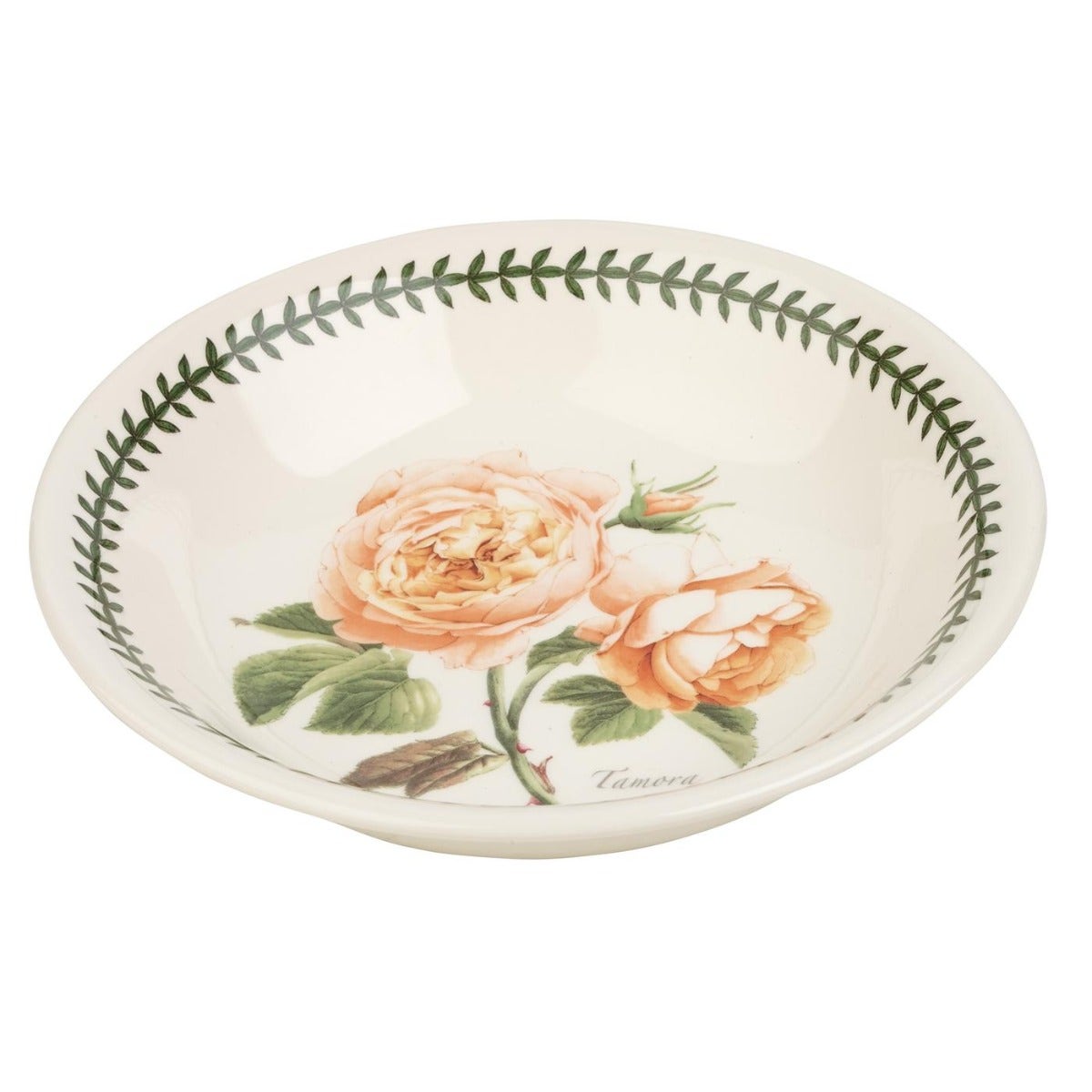 Seconds Portmeirion Botanic Roses Set of 6 8 Inch Pasta Bowl - No Guarantee Of Flower Design