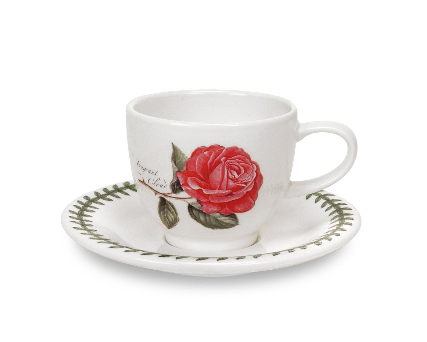Seconds Portmeirion Botanic Roses Set of 6  Espresso Cups and Saucers - No Guarantee of Design