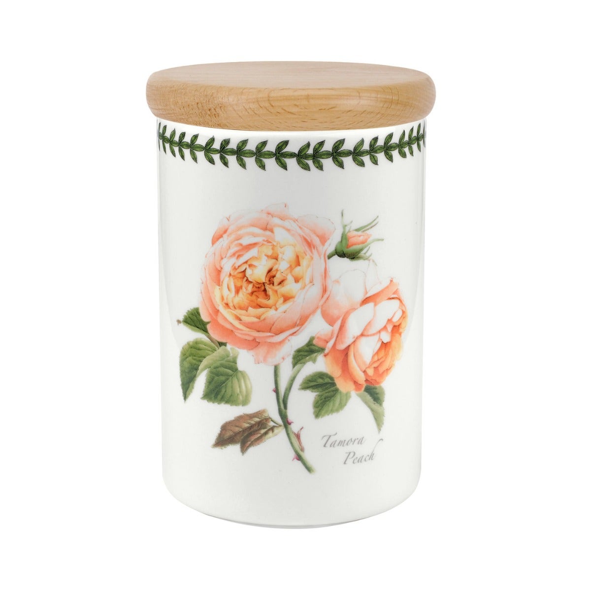 Seconds Portmeirion Botanic Roses 7 inch Airtight Jar -  Tamora Peach