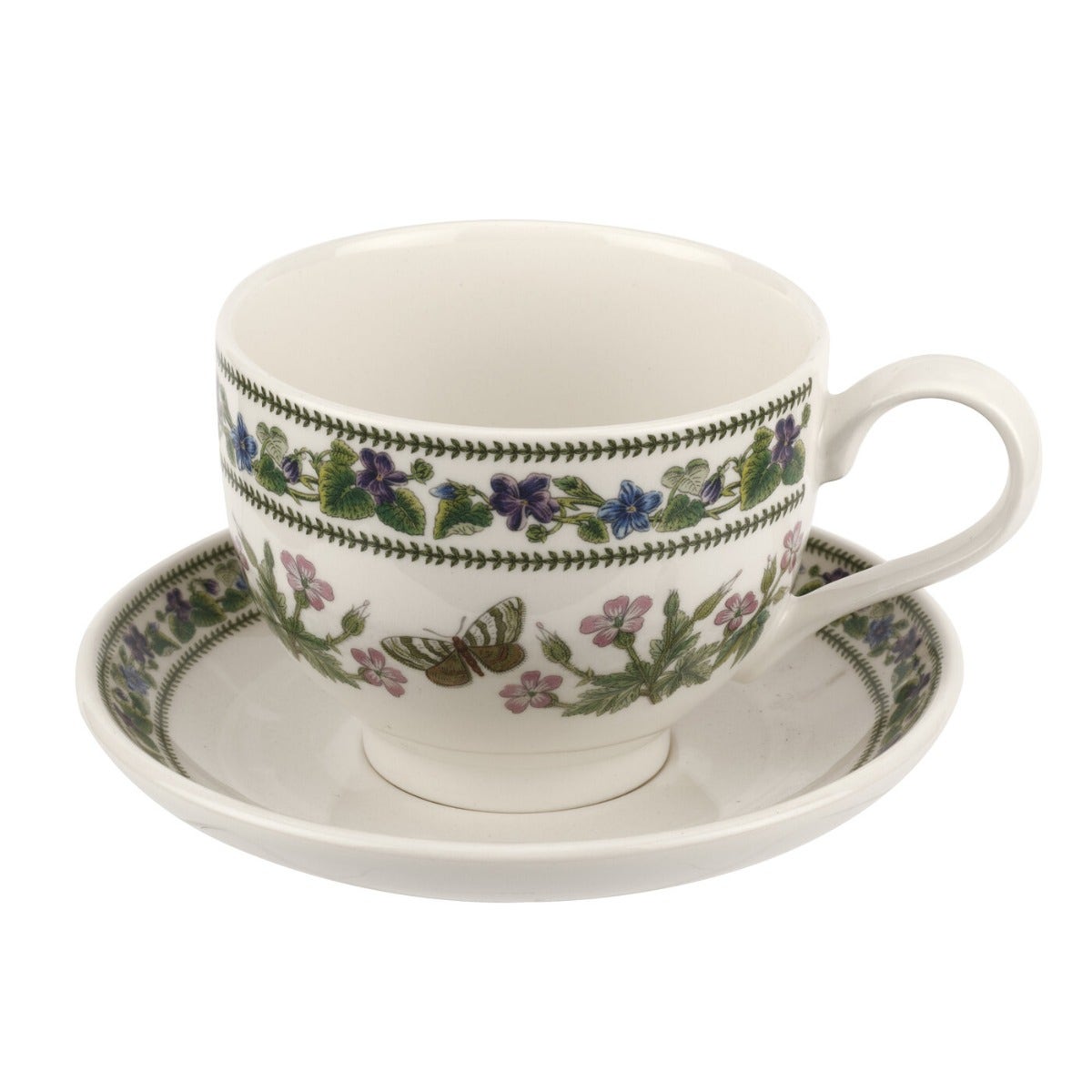 Seconds Portmeirion Variations Set Of 6 Breakfast Cup and Saucer (Traditional Shape) - No Guarantee of Flower Design