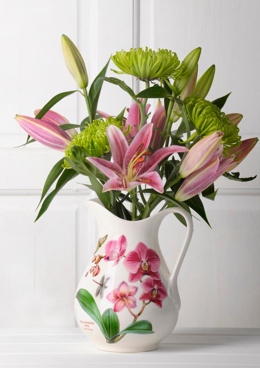 Seconds Portmeirion Exotic Botanic Garden Ewer (Moth Orchid/Dragonfly) - No Guarantee of Flower Design