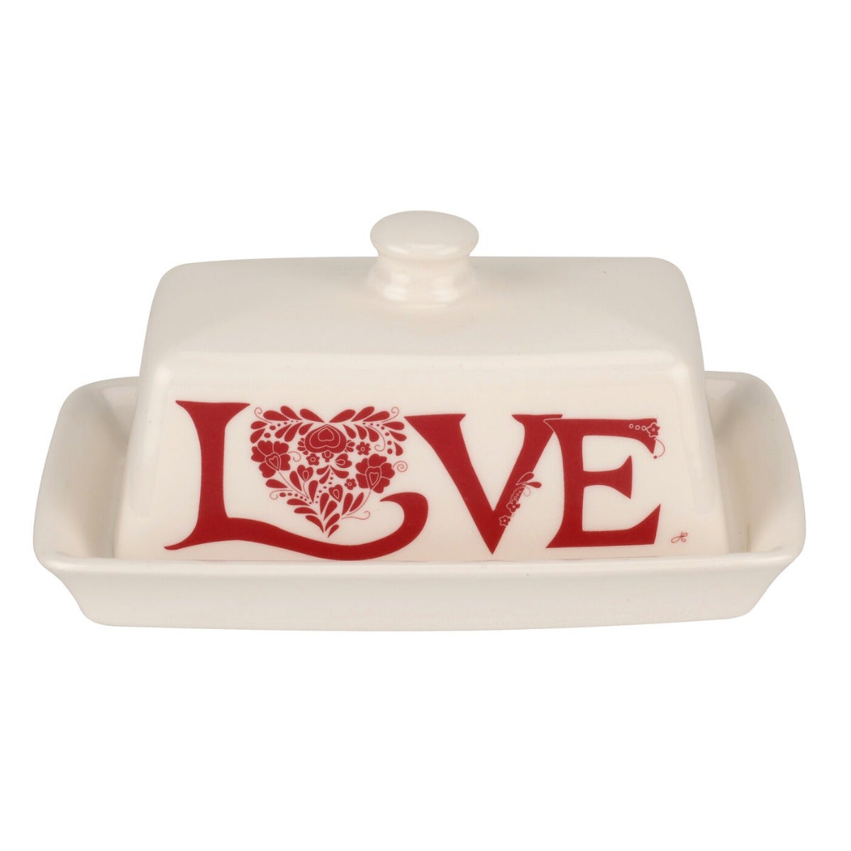 Seconds Portmeirion Jan Constantine Red Love Covered Butter Dish