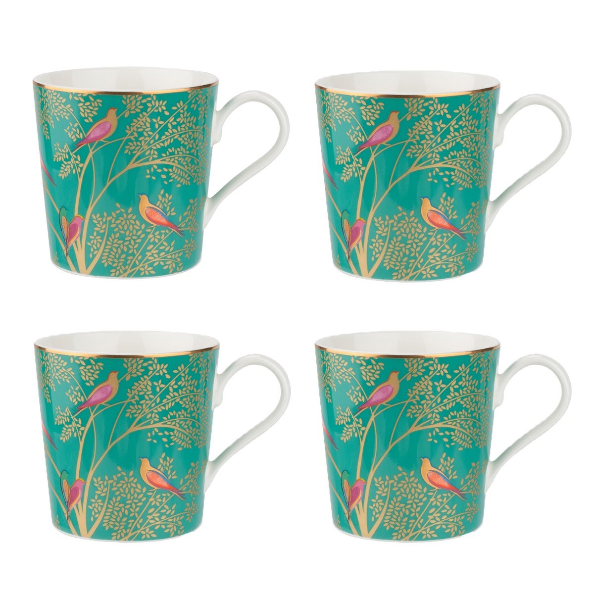 Sara Miller Chelsea Set of 4 Mugs, Green