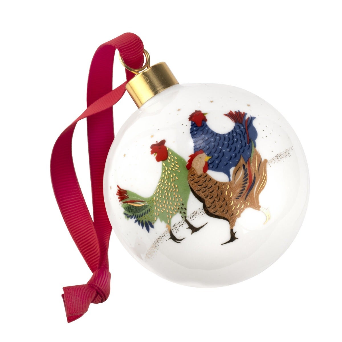 Sara Miller London Portmeirion Three French Hens Bauble