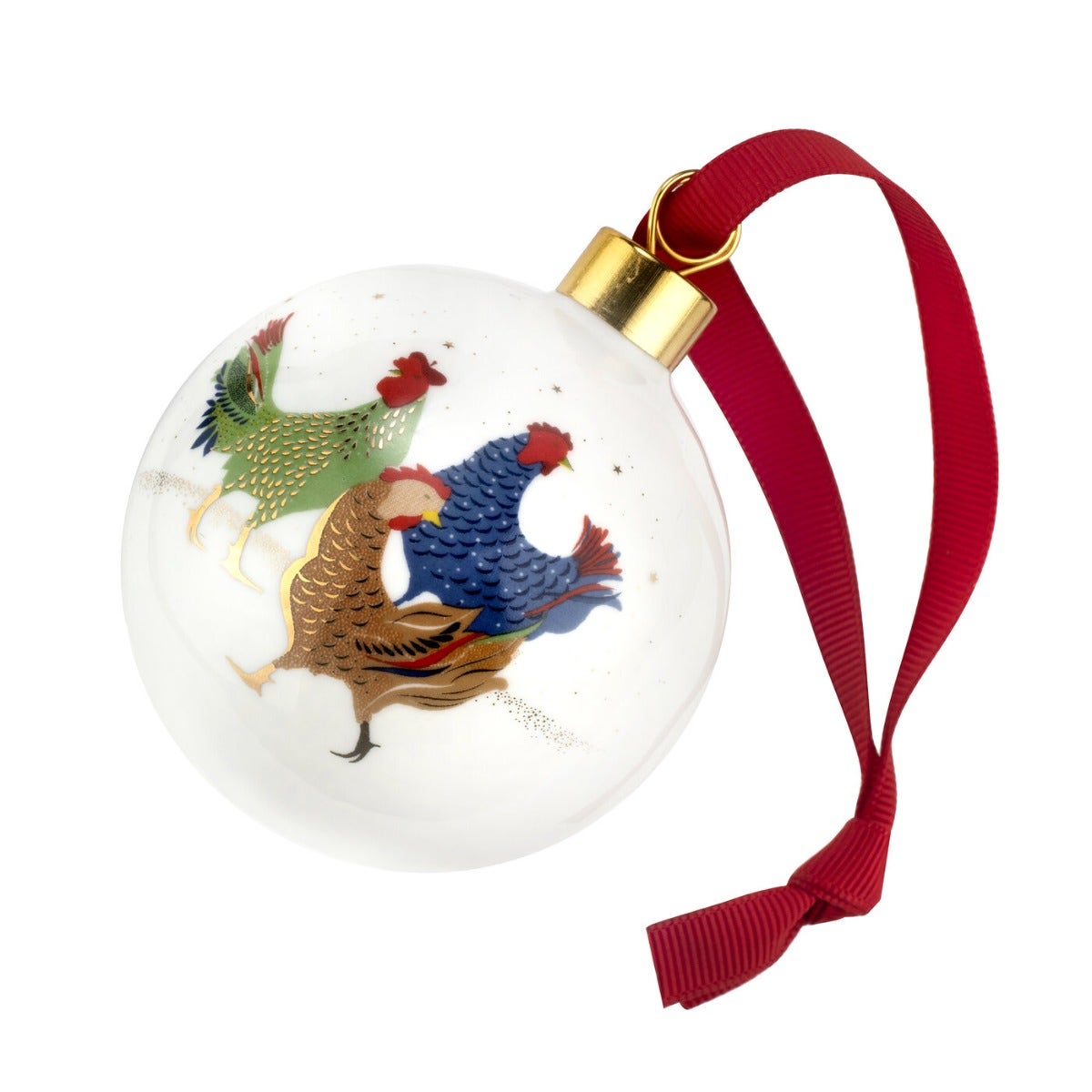 Sara Miller London Portmeirion Three French Hens Bauble