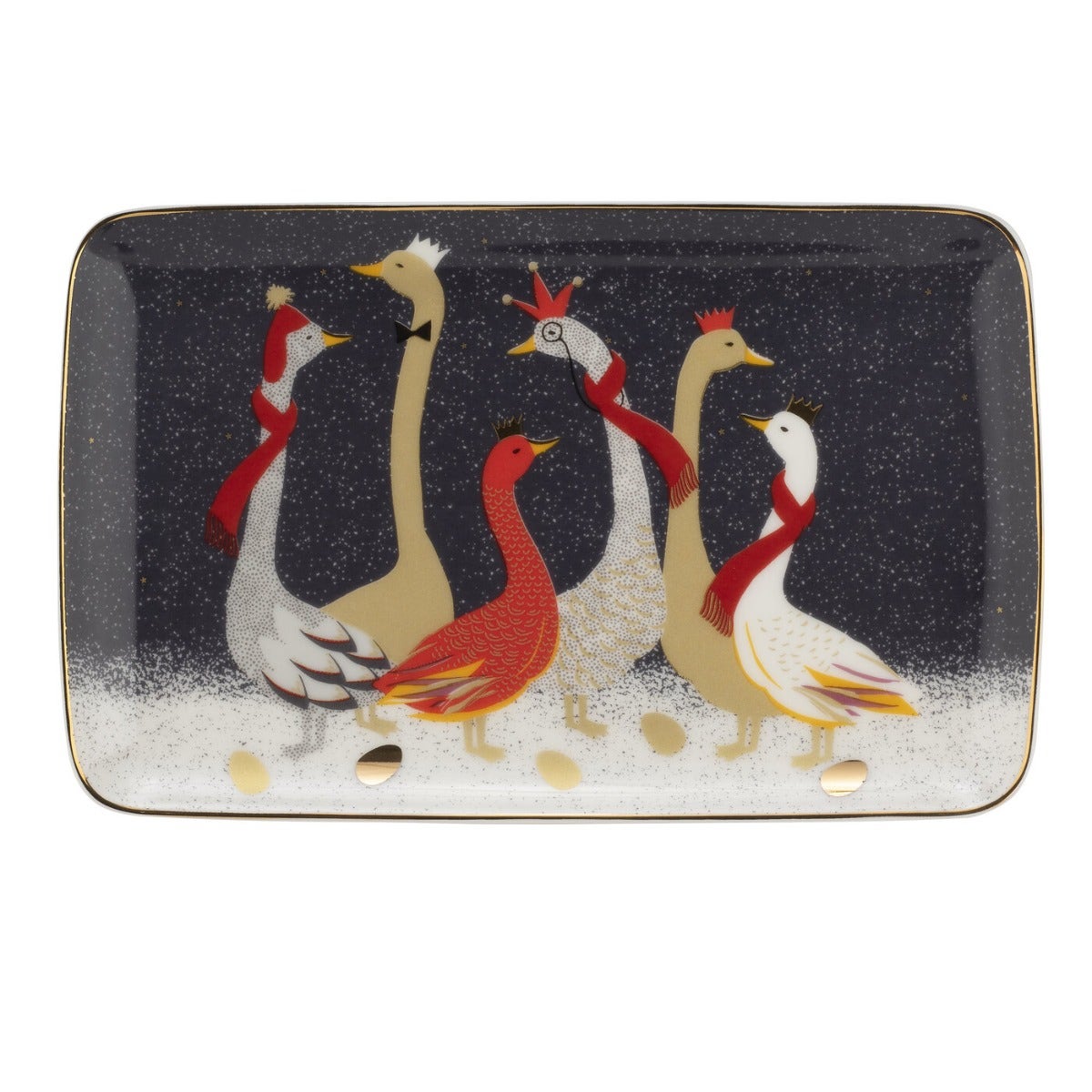 Sara Miller London Portmeirion Geese Christmas Collection Tray