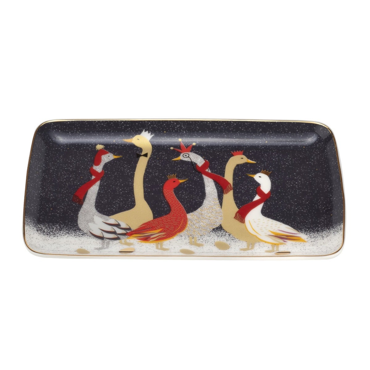 Sara Miller London Portmeirion Geese Christmas Collection Tray