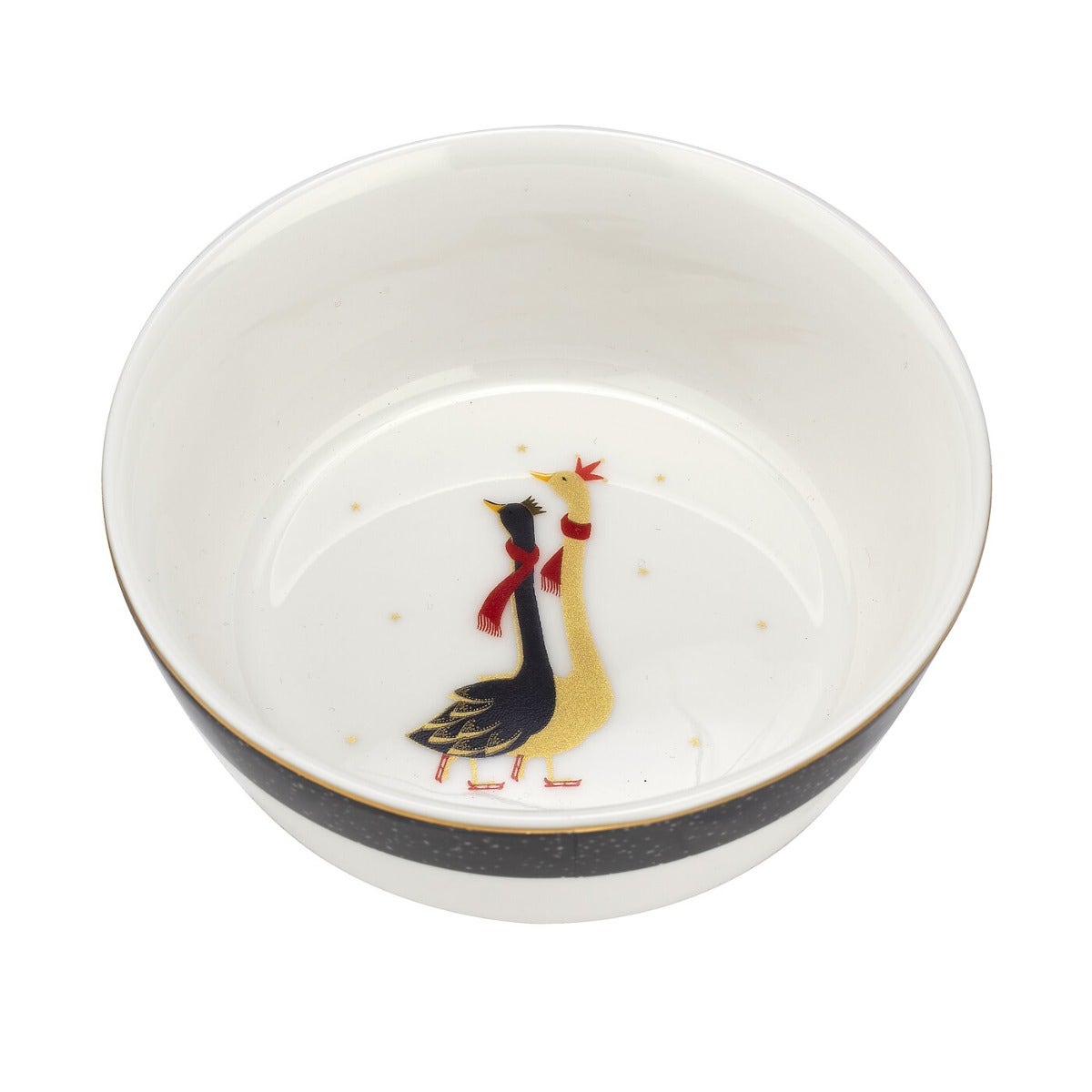 Sara Miller London Portmeirion Geese Christmas Collection Bowls Set of 2 