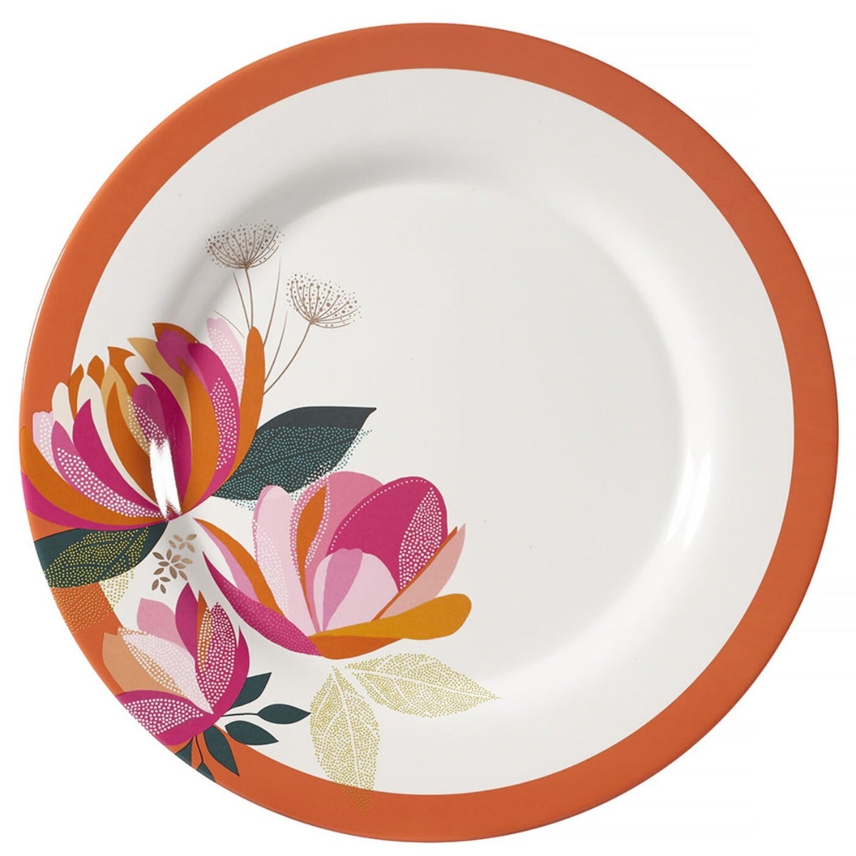 Sara Miller London Peony Collection Melamine Dinner Plates Set of 4