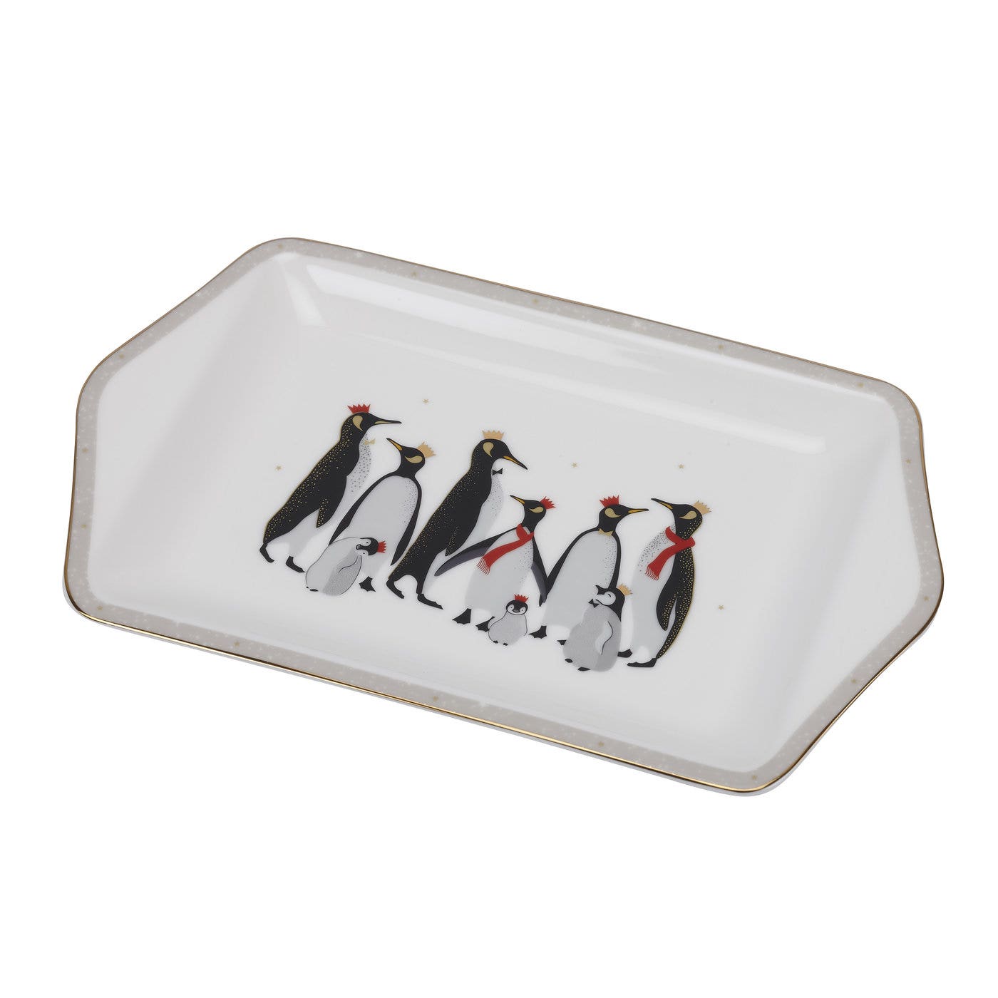 Sara Miller London Portmeirion Penguin Christmas Dessert Tray 