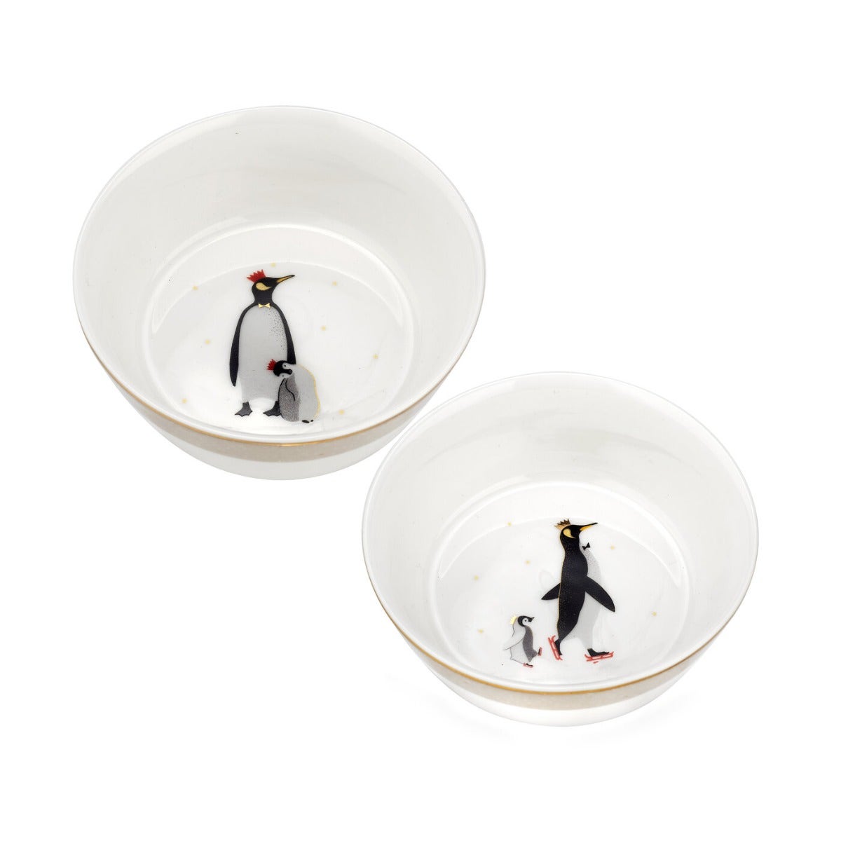 Sara Miller London Portmeirion Penguin Christmas Collection Bowls Set of 2