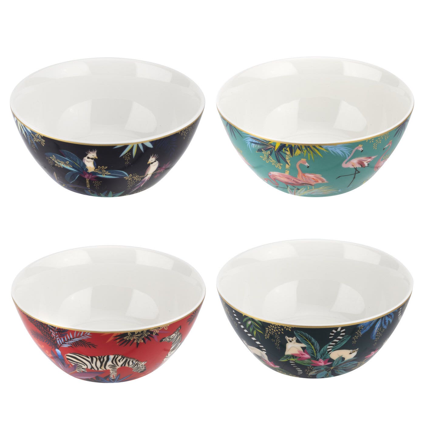 Sara Miller London Portmeirion Tahiti Cereal Bowls Set of 4