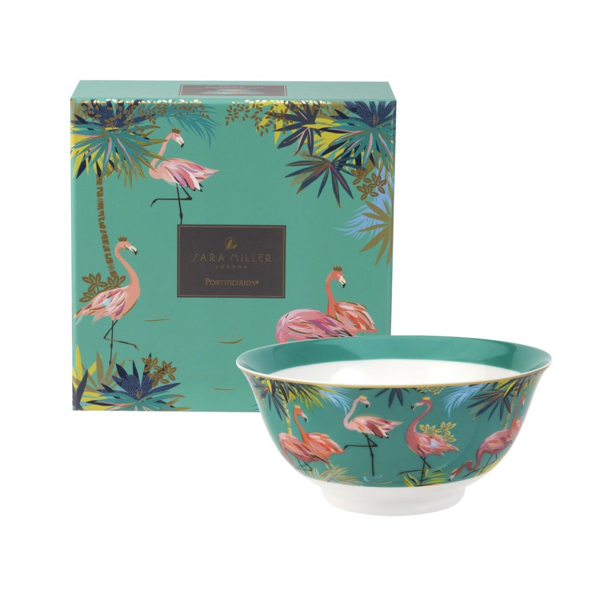 Sara Miller London Portmeirion Tahiti Candy Bowl Flamingo