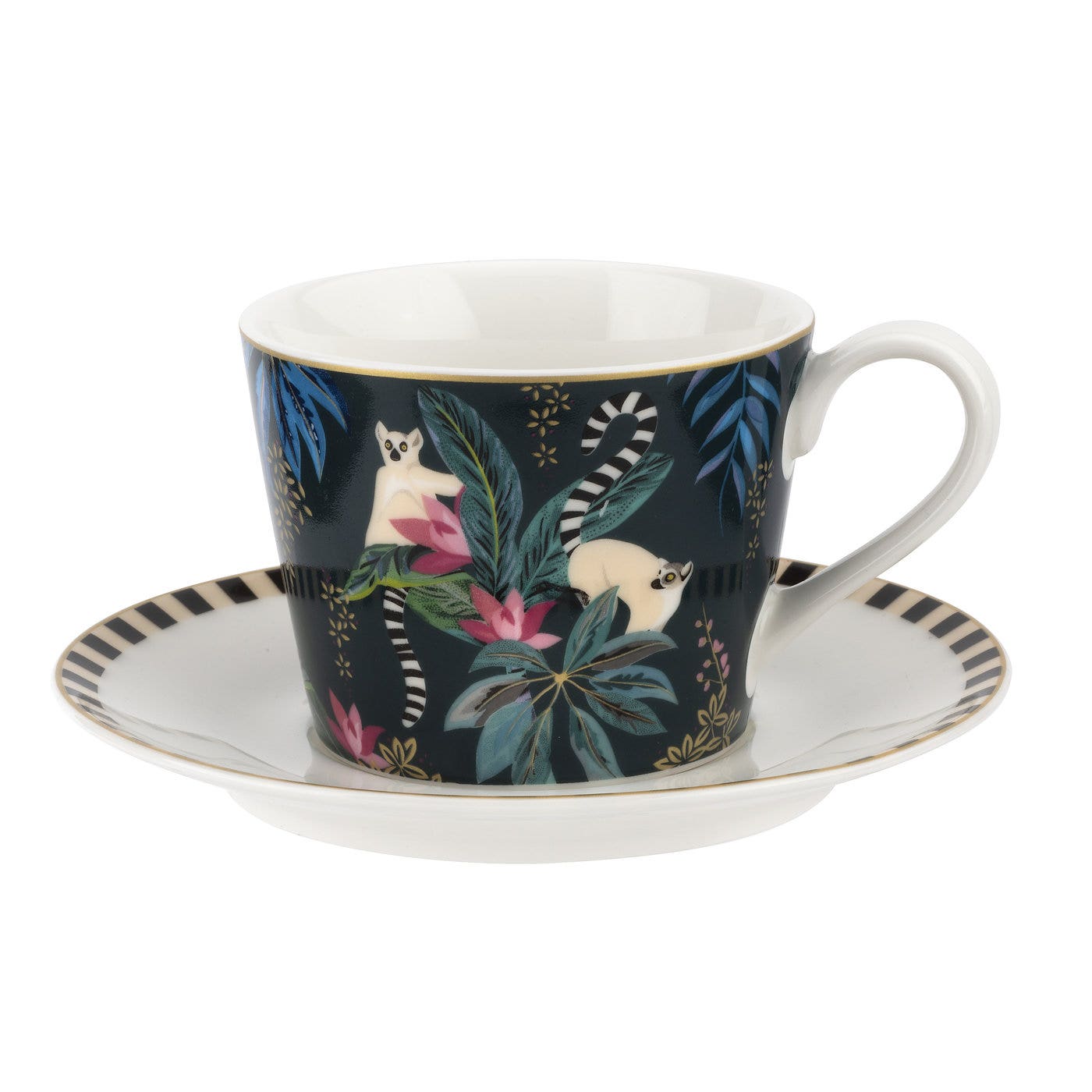 Sara Miller London Portmeirion Tahiti Teacup & Saucer Lemur